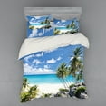 thumbnail image 2 of Ambesonne Tropical Bedding Set 3 Pcs, Barbados Beach Ocean, Twin XL, Multicolor, 2 of 3