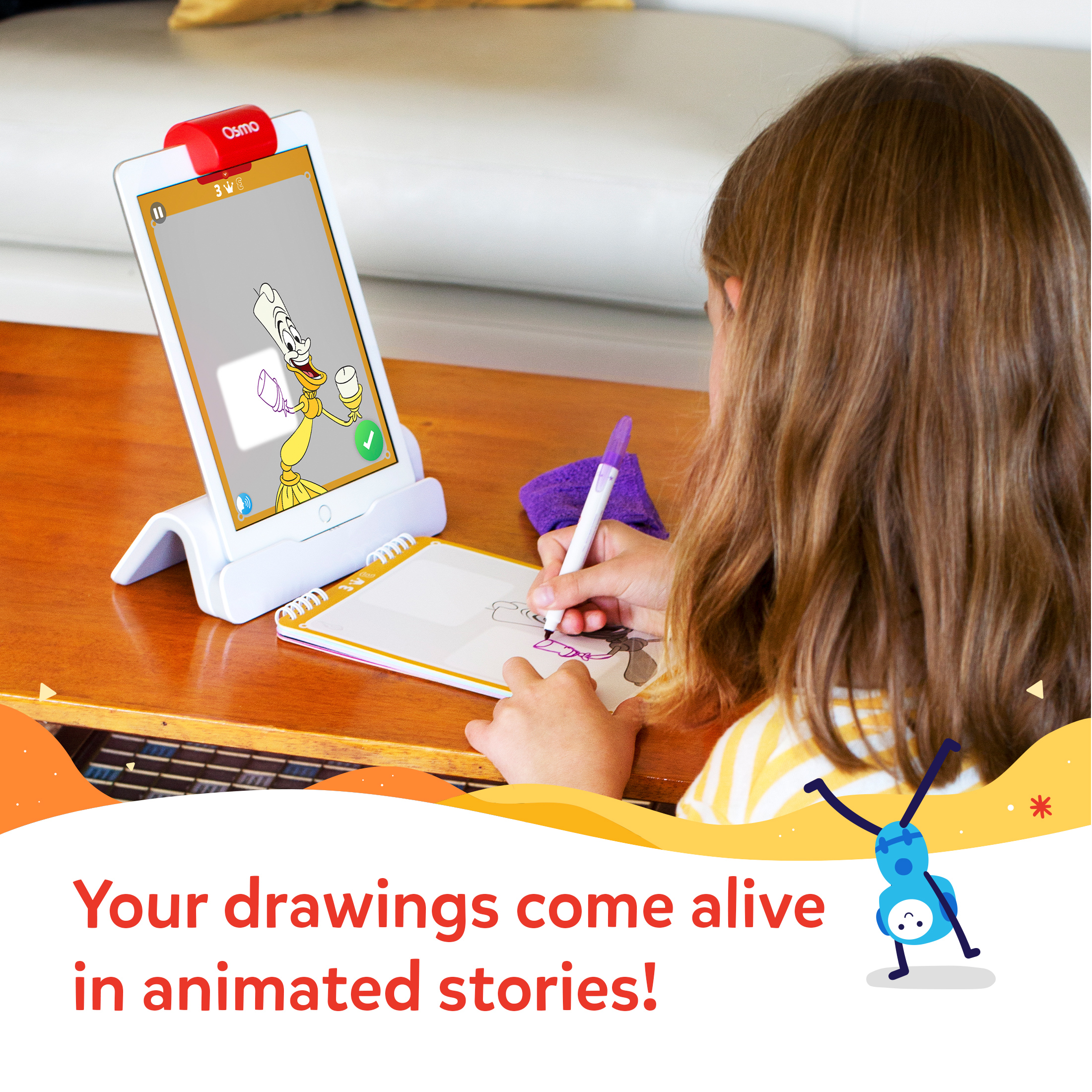 Osmo - Super Studio Disney Princess Starter Kit for iPad, Ages 5-11, Sketchbook, 100+ Cartoon Drawings, Disney Drawings, Drawing Games, Disney Toys, Kids Art, Erasable Drawing Board, Kid Learning Toys - image 6 of 8
