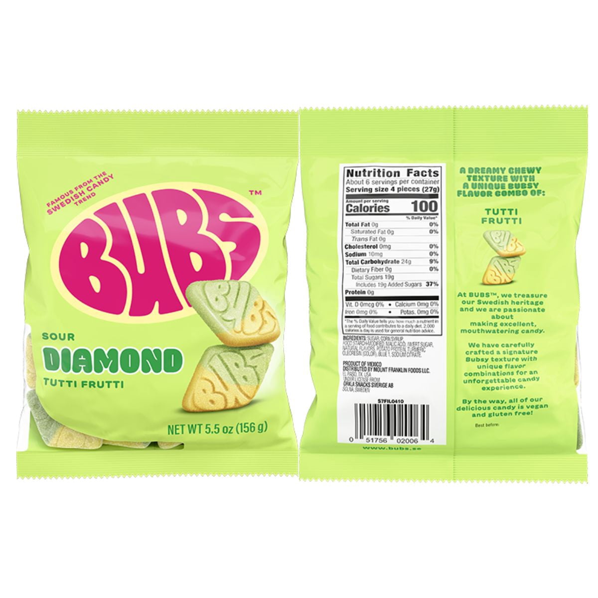 Bubs Candy Variety Pack, Assorted Swedish Gummy Flavors, 4 Pack