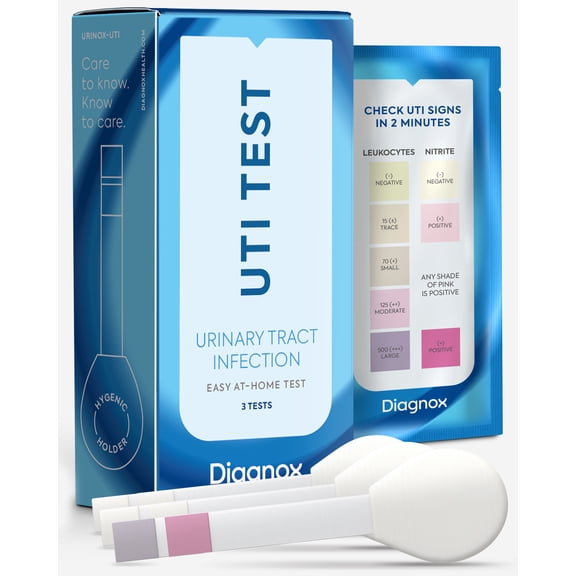 Diagnox Urinary Tract Infection (UTI) At-Home Test Strips, FDA Cleared, 3 Self Tests