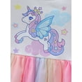 thumbnail image 6 of WIBACKER Toddler Girls Summer Dress Short Sleeve Tulle Rainbow Unicorn Dress 1-8 Years, 6 of 7