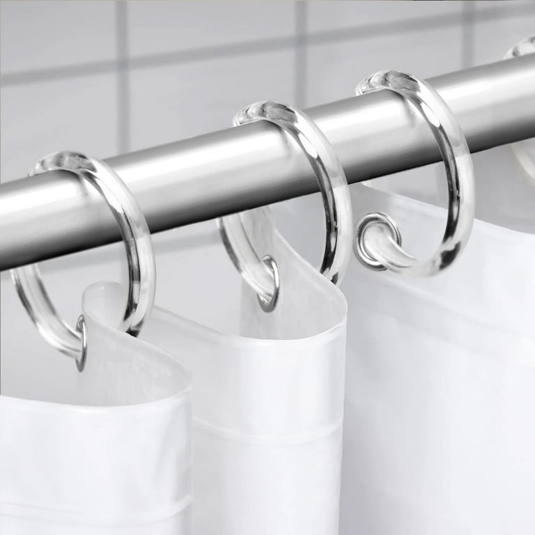 Decorrack 12 Clear Jumbo Shower Curtain Rings, C Shape Shower Hooks