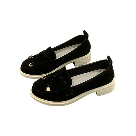 

Xysaqa Slip on Shoes Women Slip on Flats Shoes Oversized Soft Sole Loafers Casual Fringed Beanie Shoes Comfortable Single Shoe Lazy People Business Casual Shoes Women on Clearance