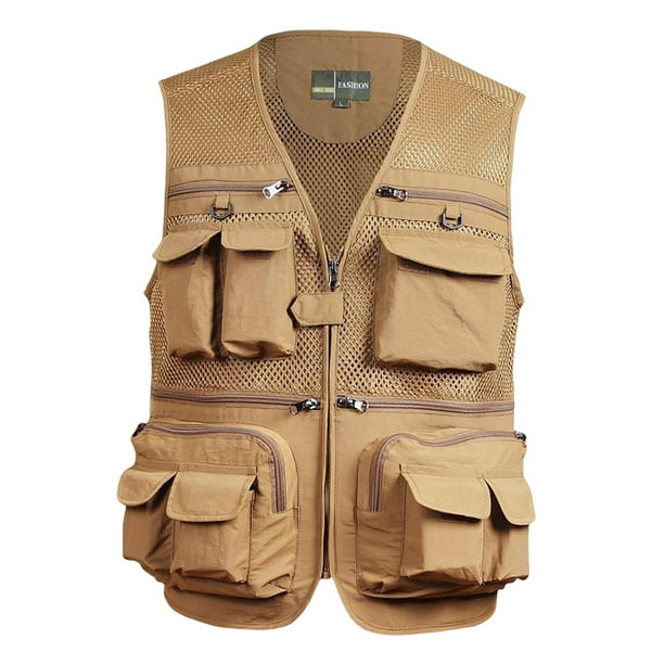 shawwille Outdoor Mesh Fishing Vest Breathable Lightweight for Hunting  Travel 