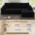 thumbnail image 3 of Modern Boneless Couch, 108" Modular Sectional Sofa with L-Shape Chaise, Oversized Sofa Sleeper for Living Room, No Assembly Required,Black, 3 of 7