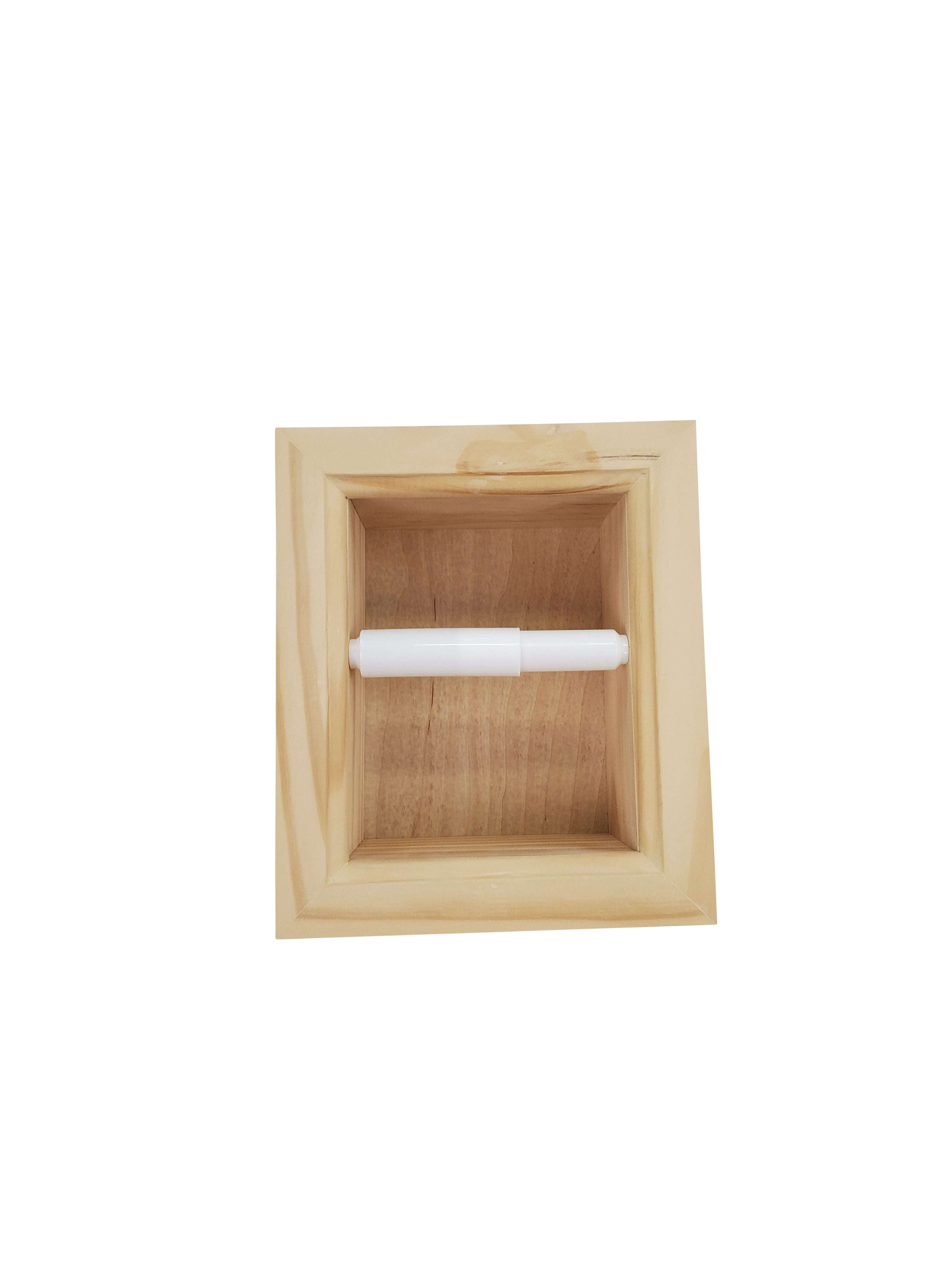 Typhon Recessed Solid Wood Toilet Paper Holder 7 x 8.5, Unfinished