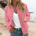thumbnail image 5 of Women's Lightweight Casual Jacket, Long Sleeve Zip Up Windbreaker, Outdoor Spring Autumn Jacket, Everyday Light Coat, Arm Pocket Jacket, Zip Front Outerwear, Softshell Jacket Pink XXL, 5 of 9