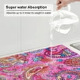 thumbnail image 6 of XMXY Dish Drying Mat for Kitchen Counter, Indian Ethnic Paisley Floral Absorbent Coffee Cup Dishes Rack Drainer Mats, 18x24 Inches, 6 of 9