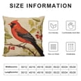 thumbnail image 5 of HENGT  Red Cardinal Birds Square Throw Pillow Cases Hawthorn Tree Branch Bird Nest Decorative Cushion Covers French Stamp Background Home Living Room Decor Pillowslip, 5 of 5