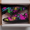 thumbnail image 3 of Neon Splatters With Paint Shoes for Men Women Running Sneakers Breathable Casual Sport Tennis Shoes Black Size 9, 3 of 5