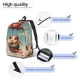 thumbnail image 5 of Balery Hot Air Balloon Guinea Pig Vintage Canvas Backpack for Men and Women - Large Capacity, Durable Travel Laptop Bag for School, Work, Hiking, and Outdoor Activities-Small, 5 of 7