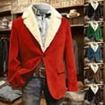 thumbnail image 6 of Men's Corduroy Blazer - Fleece-Lined Solid Color Warm Pocket Casual Suit Jacket, Camel, L, 6 of 6