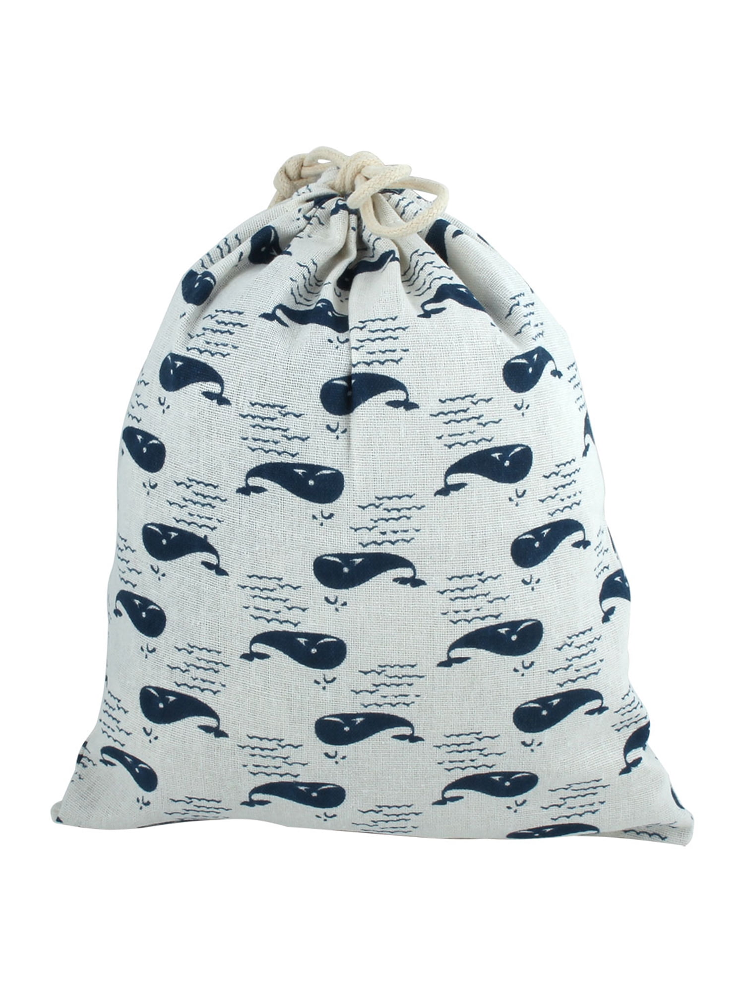 Cotton Linen Drawstring Small Bag Storage Travel Packaging Sale-Blue Whale 2 
