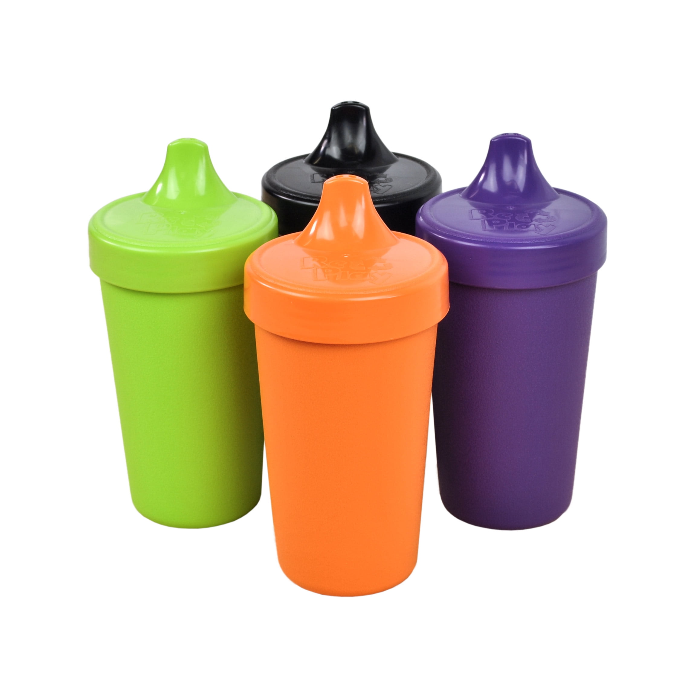 RePlay Made in The USA 4pk No Spill Sippy Cups for Baby, Toddler, and Child Feeding Orange