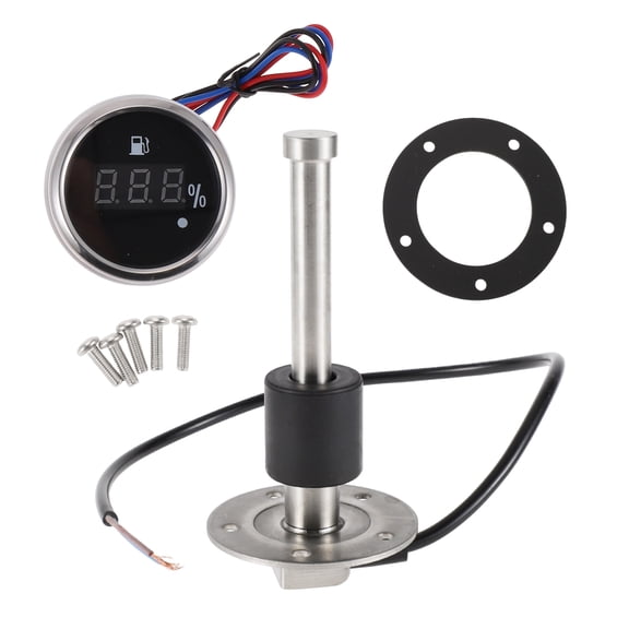 Unique Bargains Fuel Sending Unit and Gauge Kit Boat Fuel Sending Unit Marine Fuel Sender Unit 5.12" Metal Silver Tone Black 1 Set 0-190 Ohm