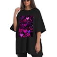 thumbnail image 4 of Plus Size Shirt for Women Oversized Black Tops for Women Short Sleeves Shirt for Women Love T Shirt Crewneck Shirt for Women M, 4 of 5