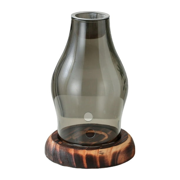 Quemador de incienso Quemador de fragancia Vidrio Madera Regalo de inauguración de la casa Porta incienso para Estilo D