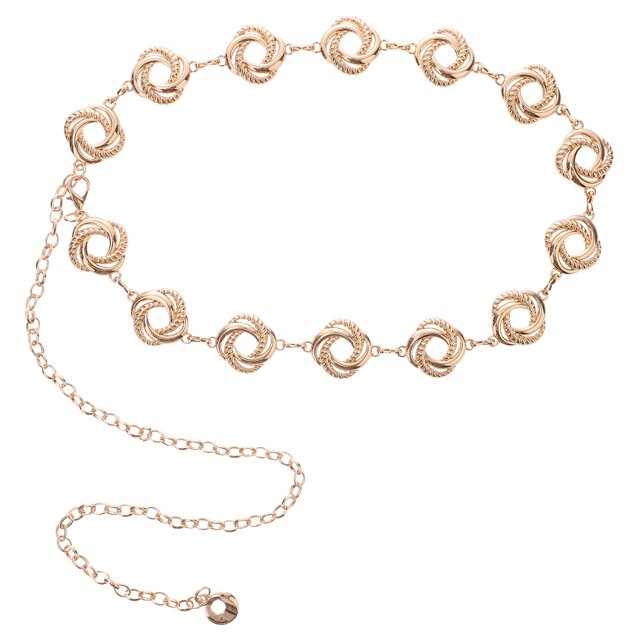 Cinturón de cadena de metal versátil para cintura y vientre para mujer.