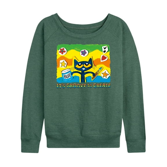 Pete The Cat - Groovy To Create - Women's Lightweight French Terry Long Sleeve Shirt