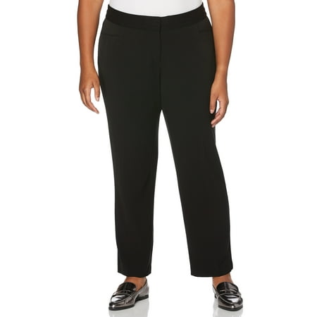 Rafaella Women's Plus-Size Curvy-Fit Gabardine Bootcut Pant, Black, 20W