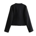 thumbnail image 3 of Tidyack , Fortes Réductions, Manteau Décontracté à Manches Longues pour Femmes, Veste Cardigan Mode, 100 % Polyester, Conception Légère, Blazer à Col Rond, pour Bureau et Voyage, Style Polyvalent, Manteau pour Usage Quotidien, 3 of 5