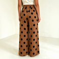 thumbnail image 3 of Stralyhd Womens Polka Dots Pants Casual Loose Wide Leg Flowy Pants Elastic Waisted Vacation Long Lounge Trousers with Pockets Coffee XL, 3 of 3