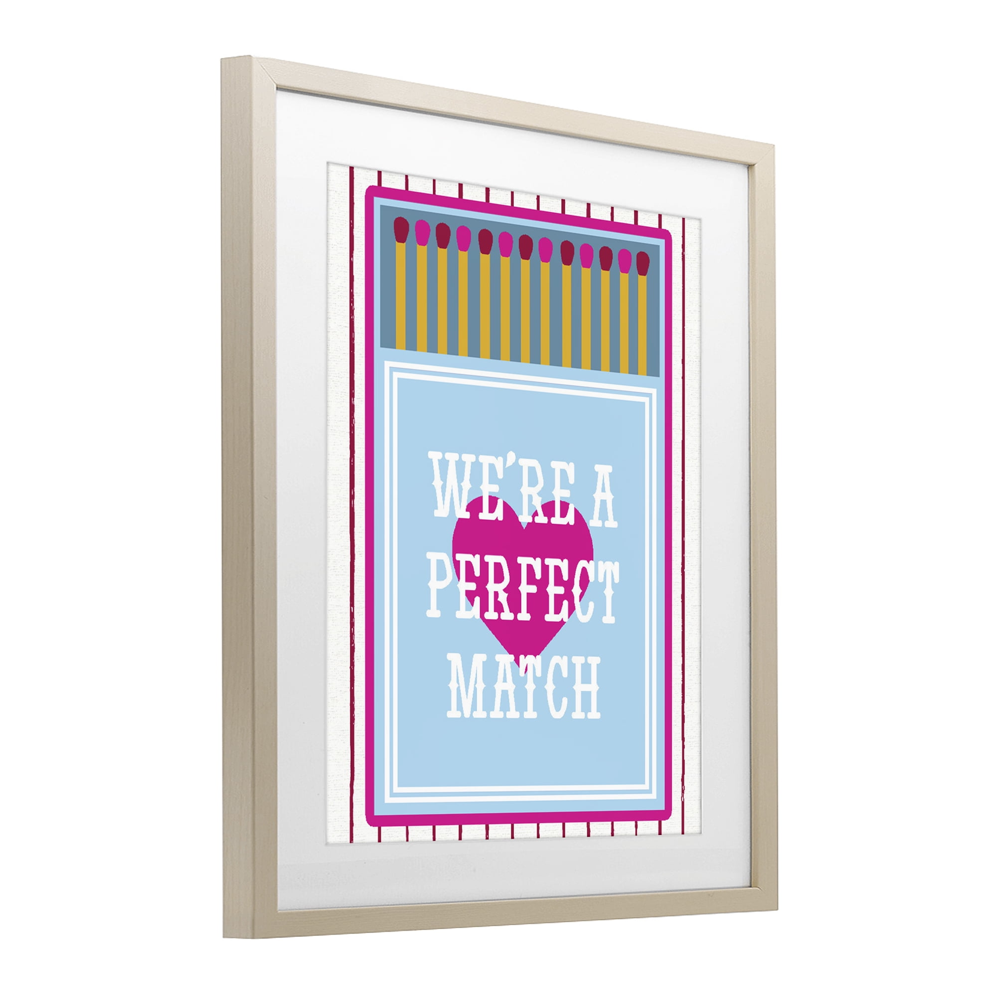 Stupell Industries We're A Perfect Match Birch Framed Print Under Glass, design by Lil' Rue