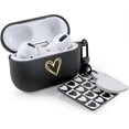 thumbnail image 1 of AmPm Love Heart Case Compatible with AirPods Pro, Cute Case Skin Cover with Keychain, Heart Pattern Smooth TPU Protective Portable Accessories Women Girls Case for AirPods Pro Charging Case, 1 of 6