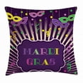 thumbnail image 1 of New Orleans Throw Pillow Cushion Cover, Freehand Drawing of Mardi Gras Themed Cartoon with Colorful Dots and Stripes, Decorative Square Accent Pillow Case, 20 X 20 Inches, Multicolor, by Ambesonne, 1 of 2