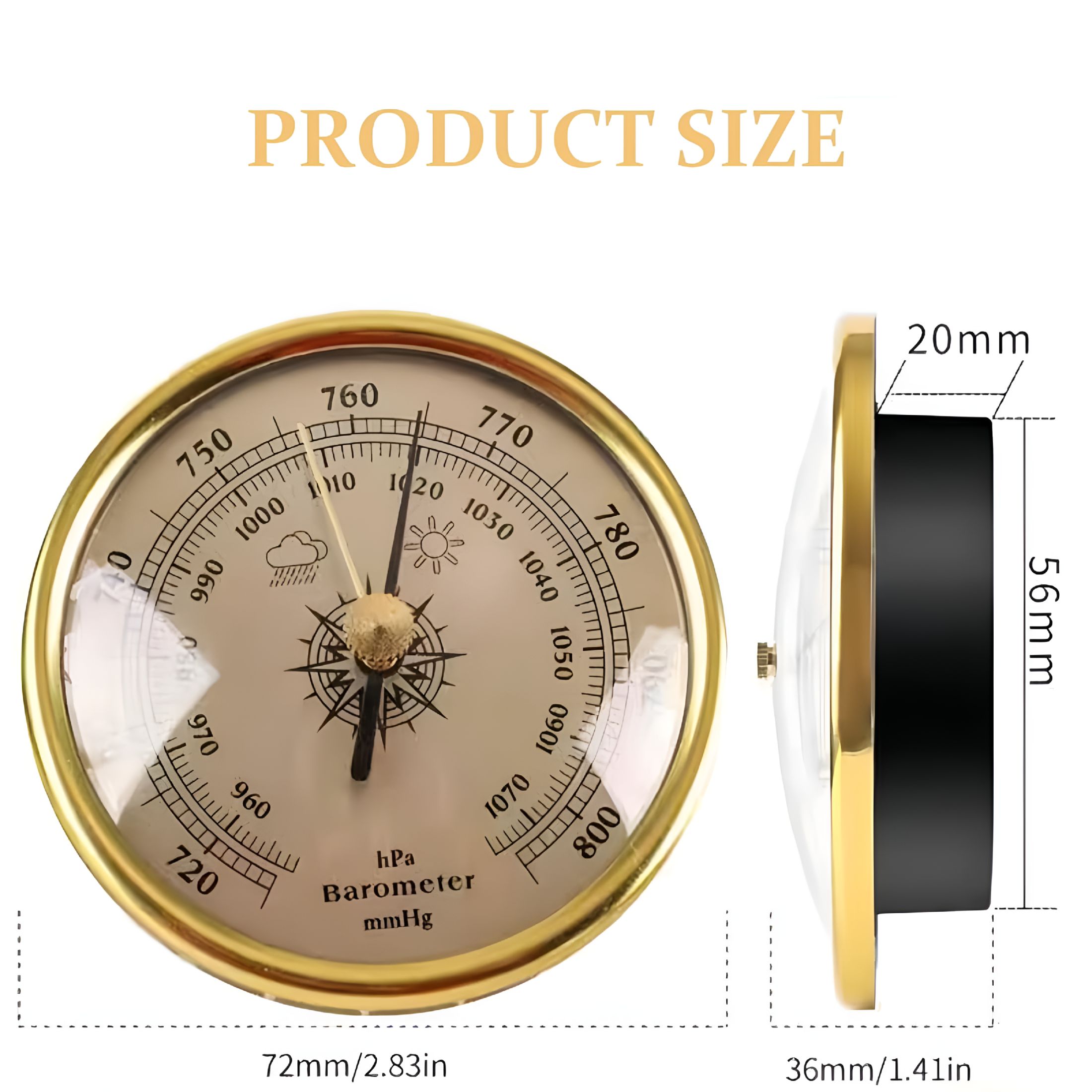 GJX Thermometer Humidity Barometer Gauge: Humidity Meter,Indoor Outdoor Thermometer,Barometric Pressure Gauge,for Home Wall,Fishing Boat,Office,Terrace,3Pcs Weather Stations Wireless Indoor Outdoor