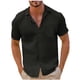 thumbnail image 1 of pstuiky camisetas de hombre, Camiseta informal de manga corta con botones y solapa para hombre camisetas de hombre m, 1 of 3