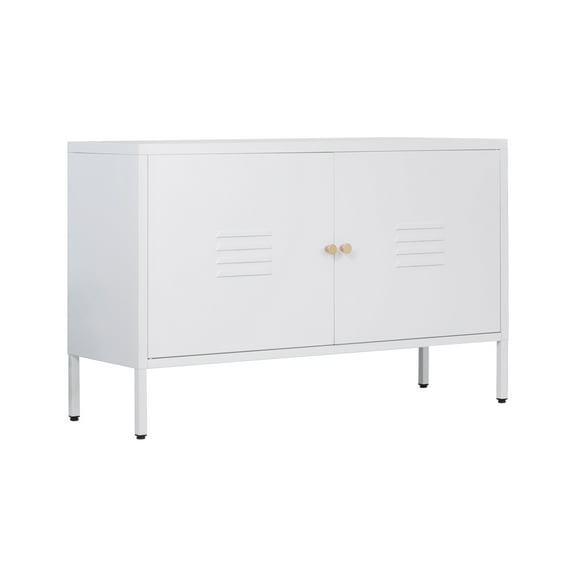 Metal Accent Storage Cabinet for Bed Room,Living Room,Home,Hotel,Office,Garage,2-Tier, Removable Shelf