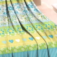 thumbnail image 3 of Blue Pioneer Flower Striped Pattern Blanket,Comfortable Soft Flannel Throw Blanket,All Season,Warm Lightweight Blankets for Sofa Bed Couch Living Room Chair,30"x40", 3 of 4