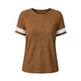 thumbnail image 6 of TGSLY Women's Eyelet Lace Trim Linen Tops Lightweight Crew Neck Solid Color Cotton Blouses Relaxed Dressy Casual Short Sleeve T-Shirts M, 6 of 7