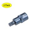 thumbnail image 1 of Unique Bargains 2 Pcs 1/2 Pouces Lecteur x M10 Triple Carré Spline Bit Socket, Métrique 2 Pouces de Longueur, 1 of 3