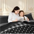thumbnail image 4 of Manfei Geometric Check Queen Comforter Set,Minimalism Polka Dot Comforter Sets Queen,Gray Black,Black Reversible,3 Pieces,1 Comforter and 2 Pillowcases,3 Pieces,1 Comforter and 2 Pillowcases, 4 of 7