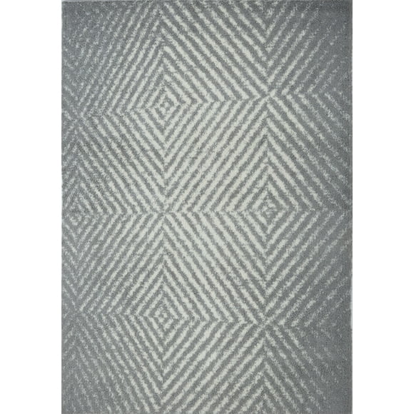 Ladole Rugs Élégant Moderne Abstrait Siffleur Contemporain Élégant Doux Shag Shaggy Zone Grise Tapis 8x11 (7'10" x 10'5", 240cm x 320cm)