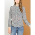 thumbnail image 2 of Blusa Floral Allegra K de Manga Larga Casual para Mujer Azul XL, 2 of 6