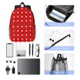thumbnail image 6 of Rateoe White and Green Polka Dot Pattern Student Backpack Water-resistant Backpack 15-inch Laptop Backpack Lightweight Adjustable School Backpack, 6 of 6