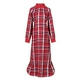 thumbnail image 4 of Metropolitan Womens Long Sleeve Flannel Nightgown Zippered Housecoats for Women - Red, Medium, 4 of 7