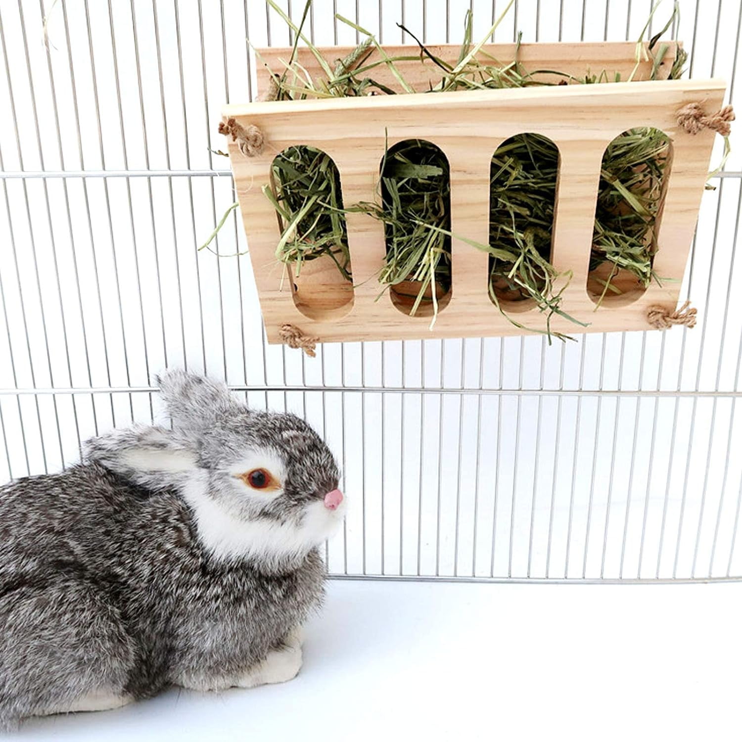 Rabbit Hay Rack Wooden Hay Bunny Hay Feeder Grass Feeding Shelf Hay Rack Pet Grass Holder Cage Accessories Walmart