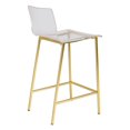 thumbnail image 2 of Plata Import Clear Counter Stool Gold Legs, 2 of 4