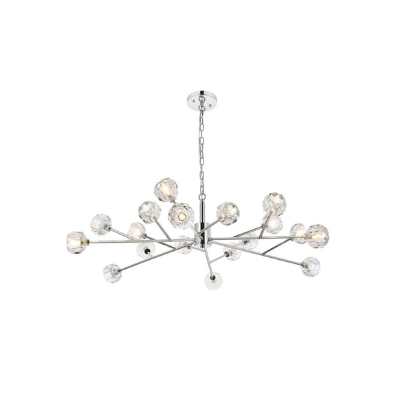 Elegant Lighting Graham 18-Light Modern Crystal Pendant in Chrome