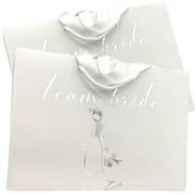 Bridesmaids Proposal Gift Bags, Euro Style With Handle & Satin Ribbon, Set Of 2. In Gold Foil For Bridal Party, Bachelorette Favors, I Do Crew Or Team Bride Tribe Gifts. (White & Silver Foil, 2)