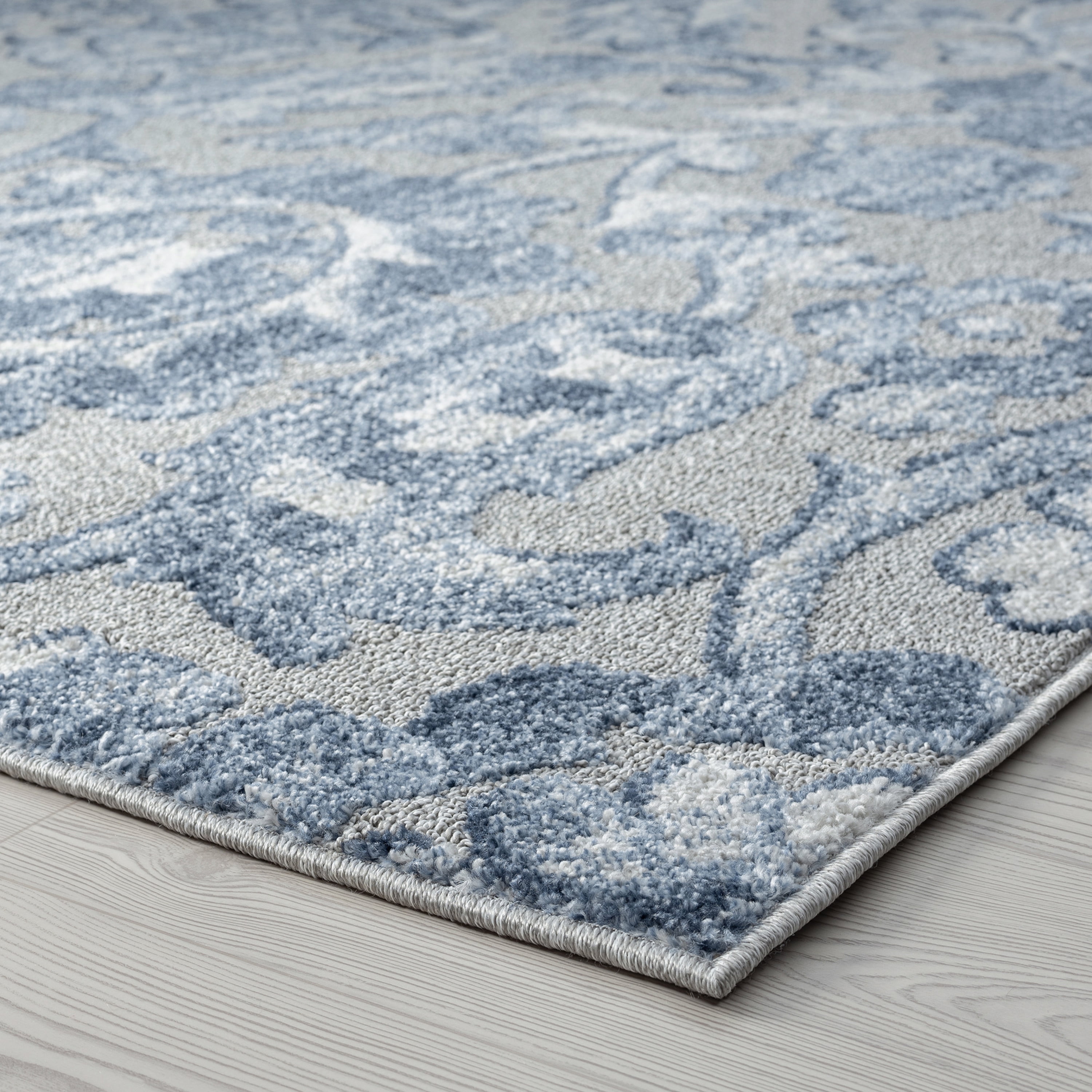 Bliss Rugs Transitional Area Rug, Floral Indoor Rugs for Living Room, Dining Room, Bedroom | Blue, 5' x 8' (5'3''x7'3'')