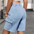 thumbnail image 3 of Shrysg Jean Shorts for Women Trendy Summer High Waisted Denim Cargo Pants Multiple Pockets Work Pants Pocket Jeans Pants Five Pant, 3 of 6