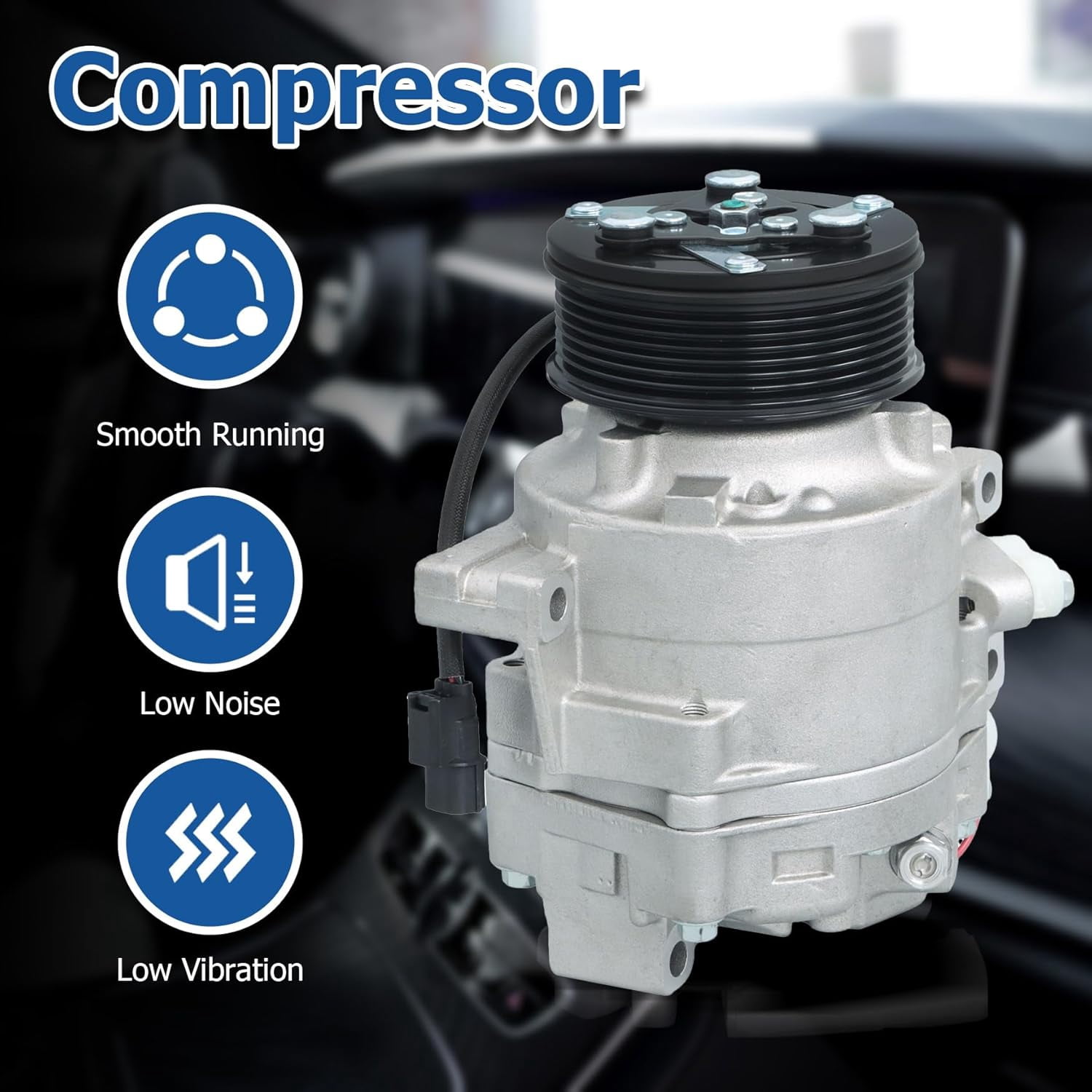 EPOTOOR AC Air Compressor Replacement for Civic 2006 2007 2008 2009 2010 2011 1.8L CO 4918AC