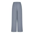 thumbnail image 5 of Wiyuqeen WiLeg Pants for Women Elastic Waist Drawswtring Loose Pant Linen High Waisted Palazzo Pants Work Casual Flowy Tie Knot Trousers with Pockets, 5 of 5
