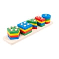 thumbnail image 2 of Figuras geométricas de madera para bebés juego de clasificación de matemáticas Ehuebsd Montessori rompecabezas apilado educativo para niños pequeños juego de aprendizaje preescolar, 2 of 7