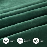 Amolife Queen Size Platform Bed Frame with Upholstered Velvet Channel Headboard, Green